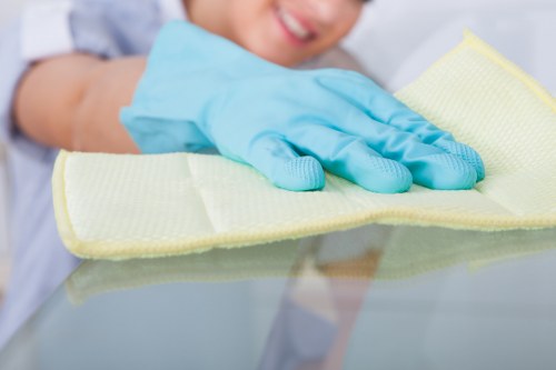 Carpet cleaner checking hazards during service