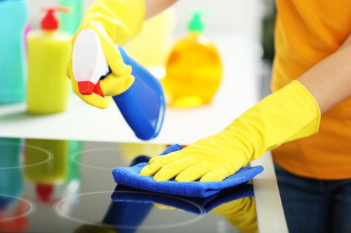 Detailed move-in cleaning in a Bayswater bathroom and laundry area