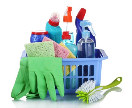 Cleaner using hot water extraction on carpet in Bayswater apartment
